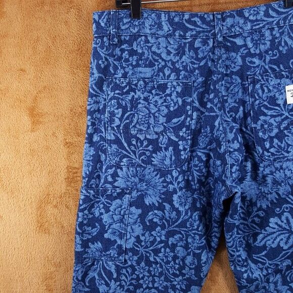ROY ROGERS DAVES NEW YORK Jeans Mens Sz 30 Blue Floral Carpenter STATEMENT $185 - Picture 5 of 11